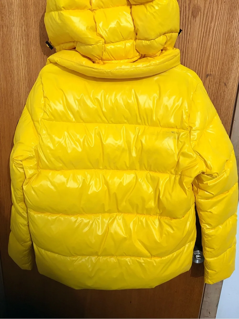 Michael Kors Bright Yellow Quilted Puffer Jacket with Hood